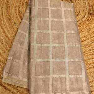 Cut Dana Checks with Mirror work Tissue Saree