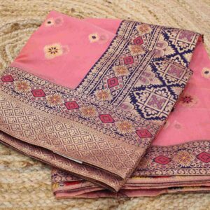 Zari Butta with Meenakari Cotton Saree