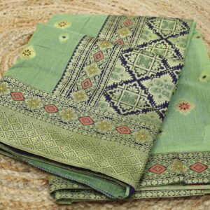 Alternative view of Zari Butta with Meenakari Cotton Saree