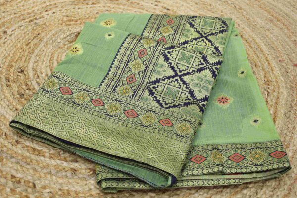 Zari Butta with Meenakari Cotton Saree - Image 2