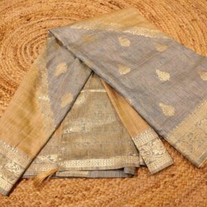 Gold Zari Woven Buttas Tussar Saree
