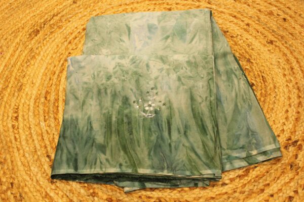 Printed Sequence work Crepe Saree - Image 2
