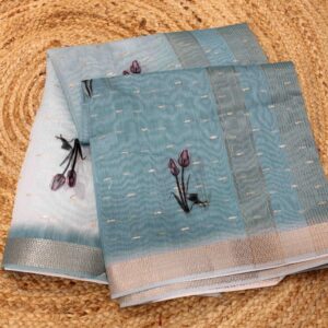 Printed Zari Buttas Cotton Saree