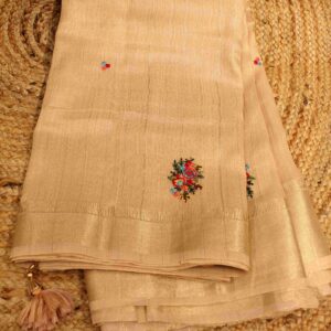 Embroidery Tussar Tissue Saree