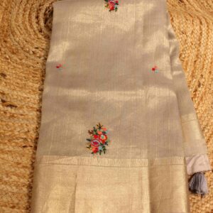 Alternative view of Embroidery Tussar Tissue Saree