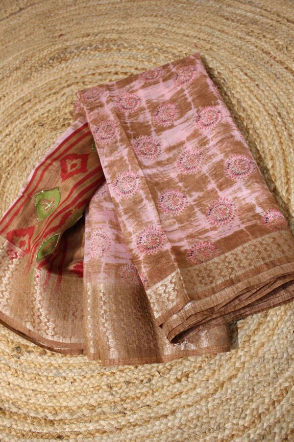 Geometrical Printed cut dana work Saree