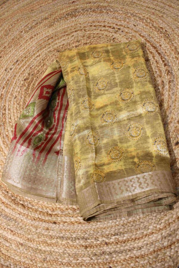 Geometrical Printed cut dana work Saree - Image 2