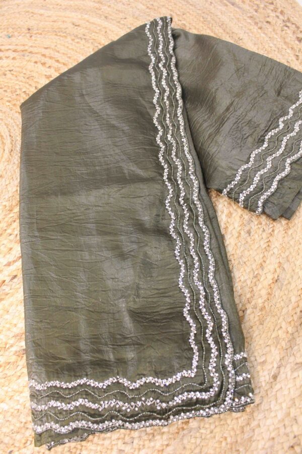 Zircon work Designer Saree - Image 2