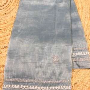 Alternative view of Pearl & Zircon work Designer Saree