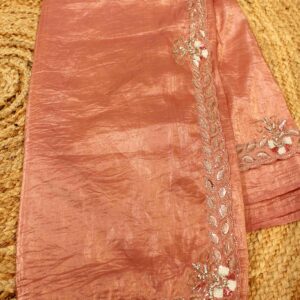 Dusty Pink cut dana Sequence Designer Saree