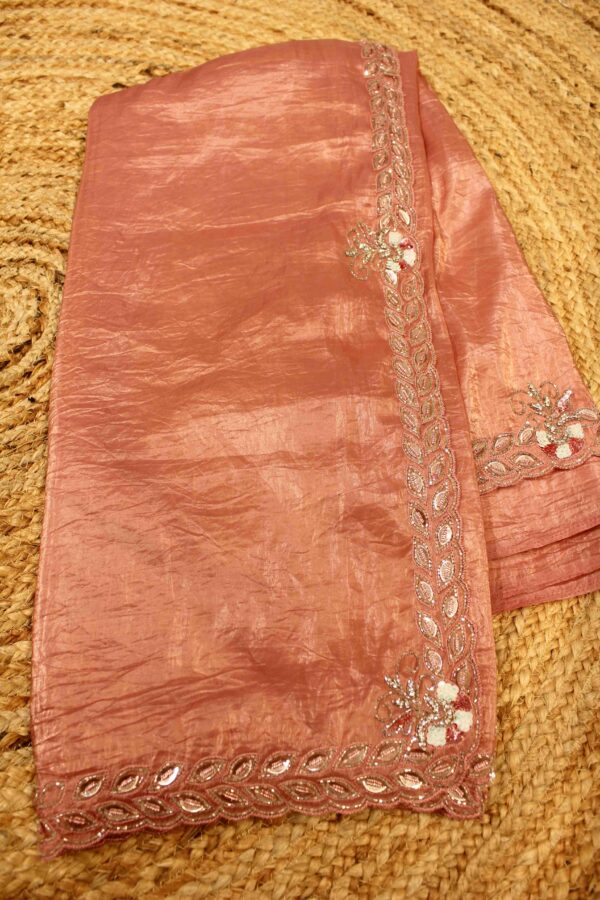 Dusty Pink cut dana Sequence Designer Saree