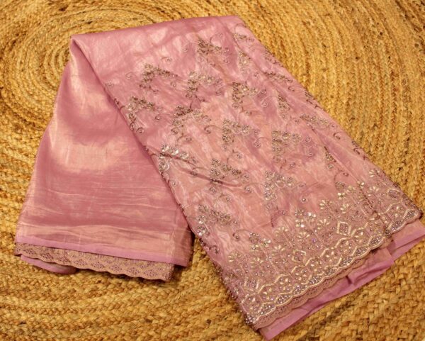 Zircon & Thread Embroidery Designer Saree - Image 2