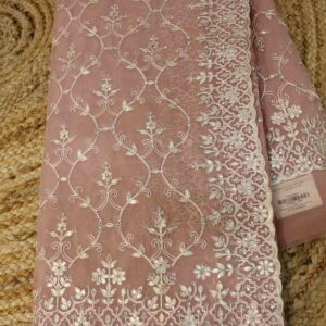 Dusty Pink Thread work with Zircon Designer Saree