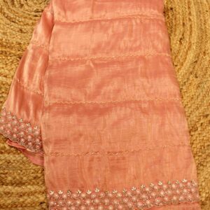 Pink cut dana & Pearl work Designer Saree
