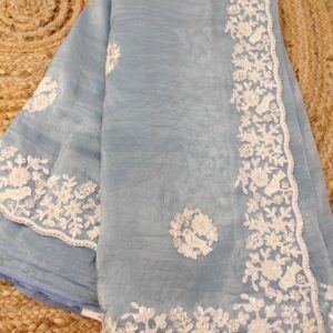 Alternative view of Pearl work Designer Saree