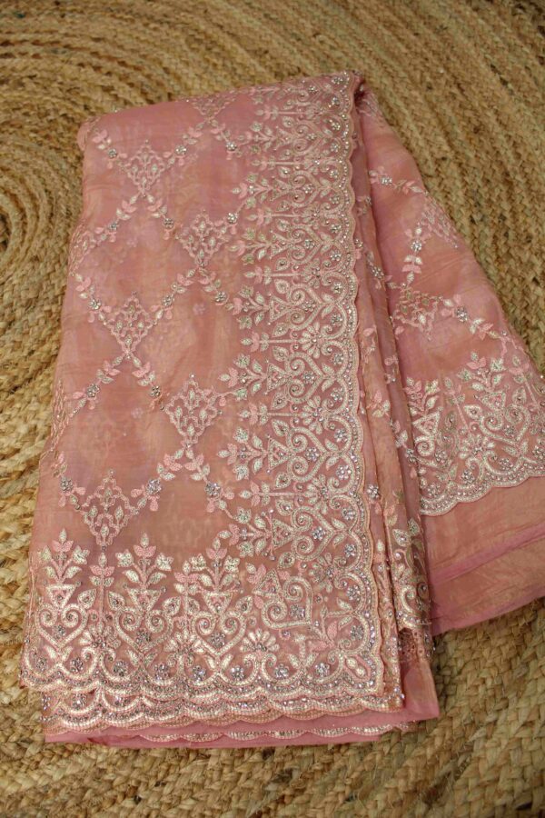 Zircon with Thread work Designer Saree - Image 2