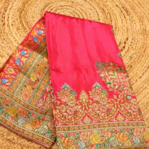 Alternative view of Floral Pichwai Position Print Zari Woven Crepe Designer Saree