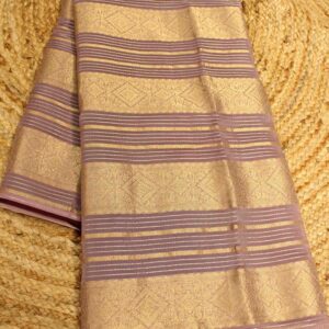 Golden Zari Horizontal Stripes Designer Saree
