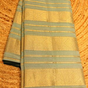 Alternative view of Golden Zari Horizontal Stripes Designer Saree
