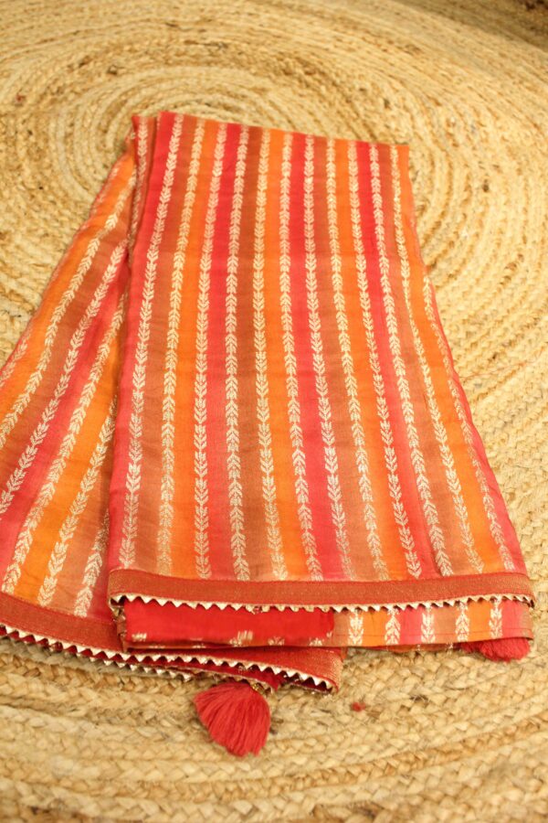 Ombre Vertical Zari Stripes Designer Saree