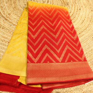 Ombre Horizontal Zari Leheriya Designer Saree
