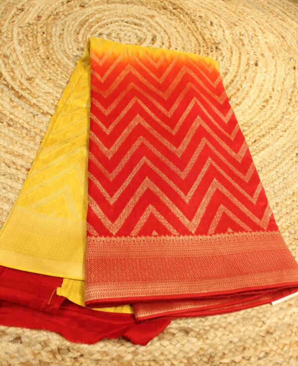 Ombre Horizontal Zari Leheriya Designer Saree