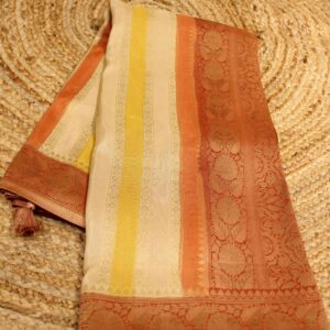 Vertical Colour and Zari Stripes Designer Saree