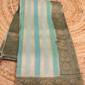 Alternative view of Vertical Colour and Zari Stripes Designer Saree