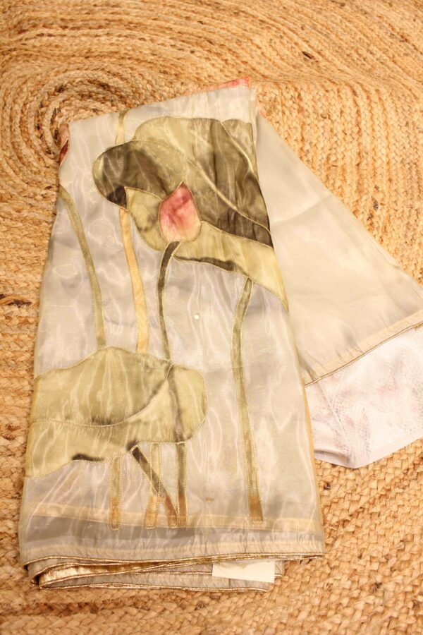 Organza Printed with Aari Work Saree