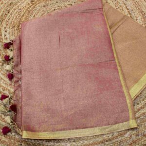 Pink Linen Tissue Saree