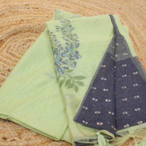 Alternative view of Floral Weaving Muga Cotton Saree