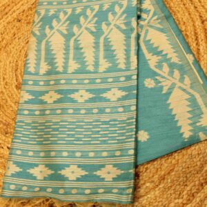 Floral Butta Semi Raw Silk Saree