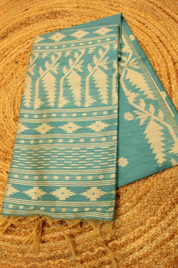 Floral Butta Semi Raw Silk Saree