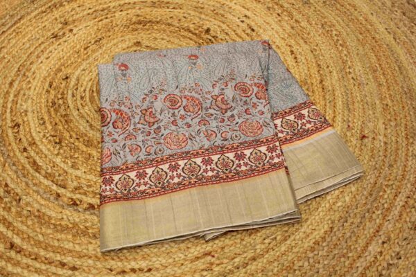 Grey Printed Fancy Saree