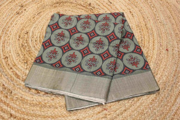 Green Printed Fancy Saree