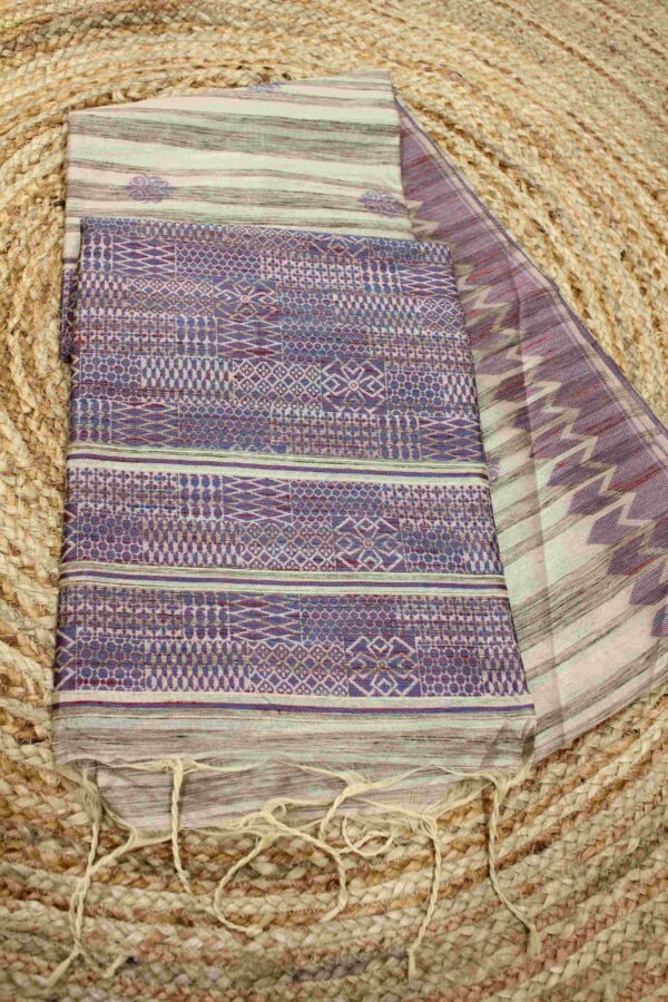 Floral Motifs Semi Tussar Saree - Image 2