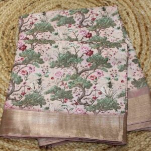 Printed Tissue Border Fancy Saree