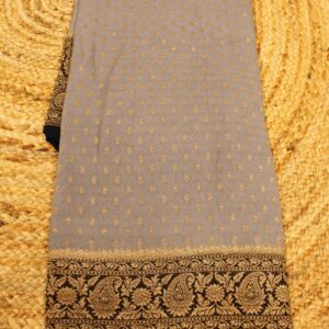 Grey & Black Pure Khaddi Georgette Saree