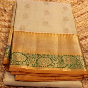 Pista & Mustard with Floral Buttas Kanchi Silk Saree