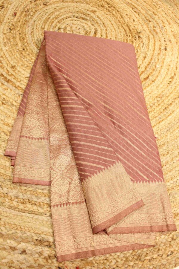 Diagonal Zari Stripes Georgette Saree