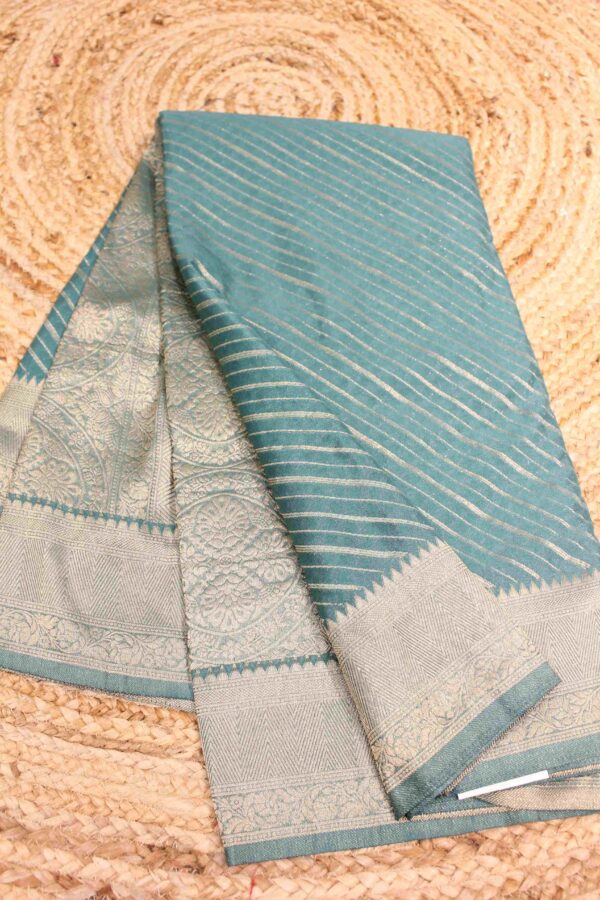 Diagonal Zari Stripes Georgette Saree - Image 2