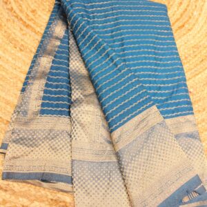 Alternative view of Horizontal Zari Stripes Georgette Saree