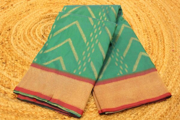 Zig Zag Zari Design with Rich Pallu Semi Silk Saree - Image 3