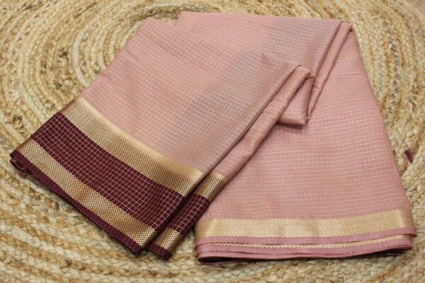 Zari Checks semi Mysore silk saree - Image 2