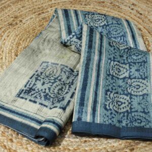 Alternative view of Geometrical prints Matka Tussar Saree