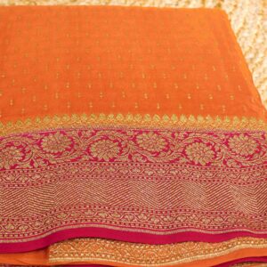 Diamond Buttas 3D Pure Crepe Banaras Saree