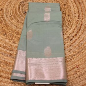 Leaf Butta Semi Kanchipuram Saree