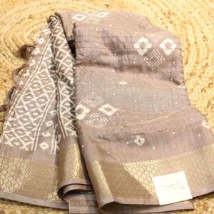 Bandhani Big Print Sequence Fancy Saree