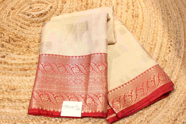 Zari Floral Buttas with Big Border Tissue Saree - Image 2