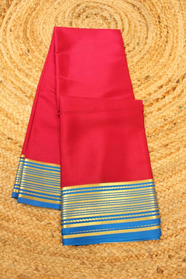 Plain with Zari Border Pure Mysore Crepe Saree